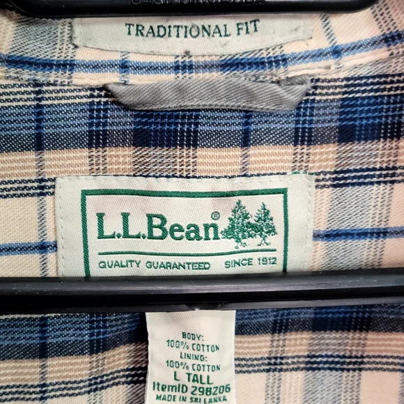 LL Bean Flannel Lined Shirt Large - Picture 3 of 13